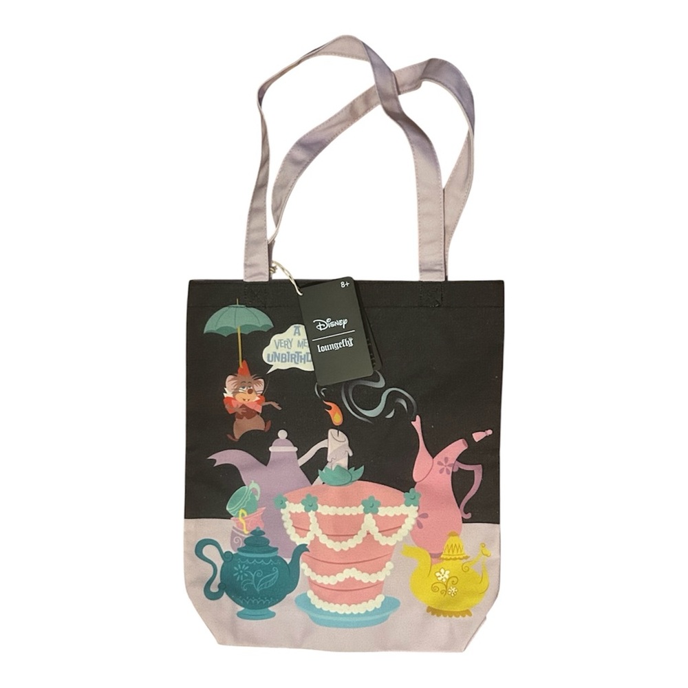 Disney Loungefly Alice in Wonderland Tea Party Tote Bag Satchel Black/Pink